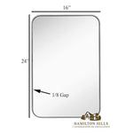 Contemporary Brushed Metal Wall Mirror (16" x 24")