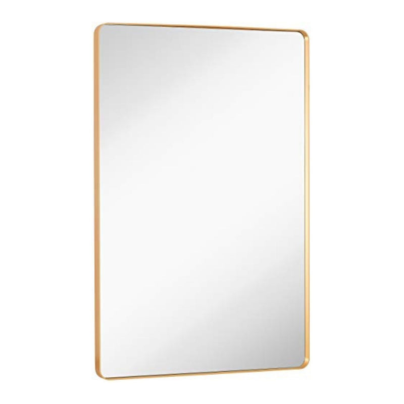 Gold Mirror Bathroom Mirrors for Wall Rounded Corner 24" x36"