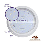 New Round Smart Flush Ceiling Light LED Disc Shaped 12" White