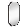 Modern Black Frame Octagon Wall Mirror | 24" x 36" Contemporary Premium Silver Backed Floating Glass