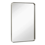 Contemporary Brushed Metal Wall Mirror