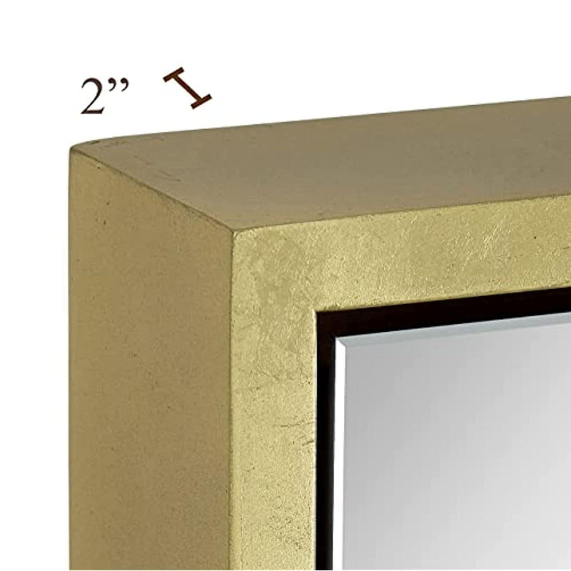 Clean Large Modern Frame Gold Leaf Wall Mirror  24" x 36"