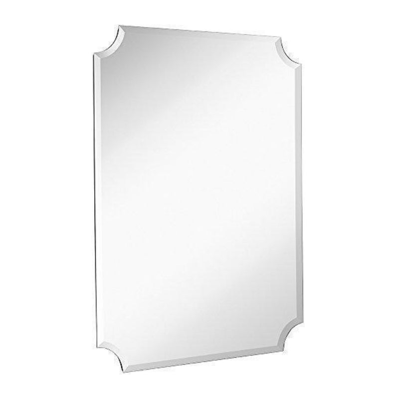 Large Beveled Scalloped Edge Wall Mirror