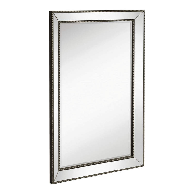 Angled Beveled Mirror Frame with Beaded Accents
