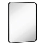 Contemporary Brushed Metal Wall Mirror (22" x 30", Matte Black)