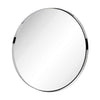 Contemporary Polished Metal Silver Wall Mirror | Glass Panel Silver Framed (30" Round)