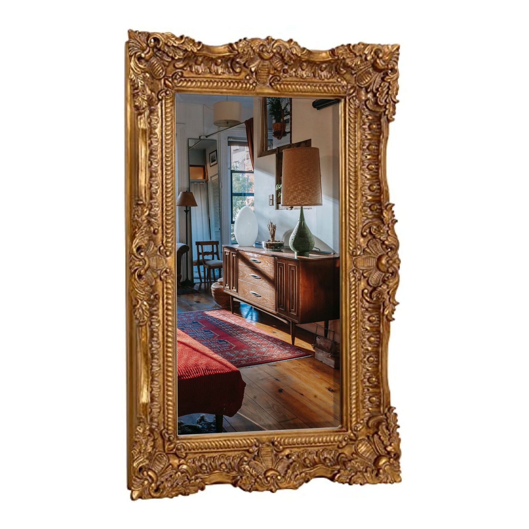 Large Ornate Gold Baroque Frame Mirror (24 x 36) – Hamilton Hills