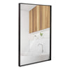Contemporary Brushed Metal Wall Mirror (24" x 36")