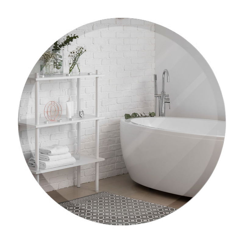 Large Simple Round 1 Inch Beveled Circle Wall Mirror Frameless (30" x 30")