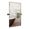 Large Pivot Rectangle Mirror with Oil Rubbed Bronze Wall Anchors 24" x 36" Inches