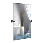 Large Pivot Rectangle Mirror with Oil Rubbed Bronze Wall Anchors 20" x 30" Inches