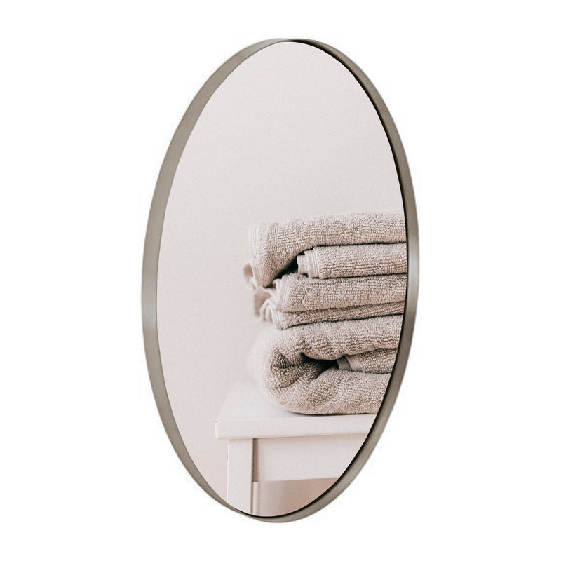 Contemporary Brushed Metal Wall Mirror