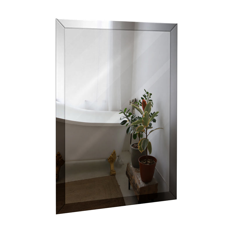 Large Flat Framed Wall Mirror with 2 Inch Edge Beveled Mirror Frame (30" x 40")